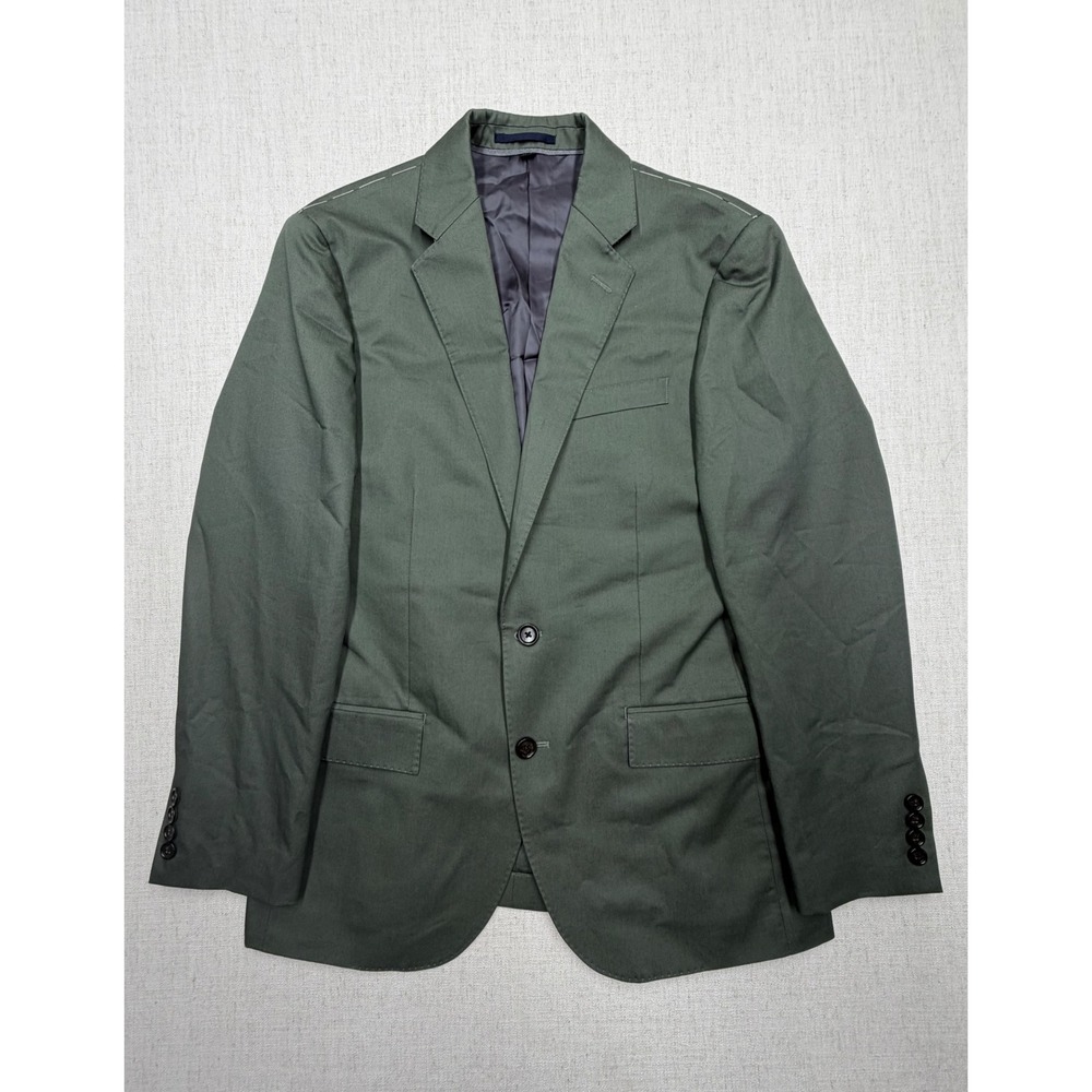 J.Crew Ludlow Slim Suit Jacket 38S Duca Visconti Italian Cotton Olive Green